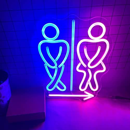 DVTEL Arrow Ponto para o sinal de néon LED direito, luzes de neon de banheiros personalizadas, decoração de iluminação de parede