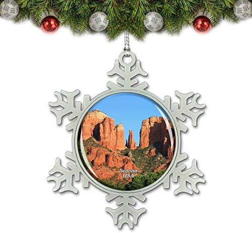 UMSUFA USA America Sedona Canyon Arizona Ornamento de Natal Decoração de árvore Crystal Metal Sulir presente