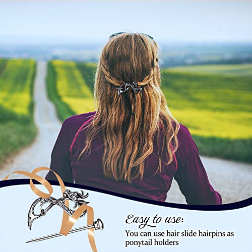 4 peças Viking Celta Celtic Clips Hairpins Celtics Knts Hairpins Retro prata paus de cabelo acessórios para cabelos para cabelos longos