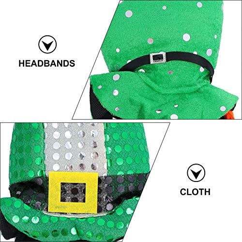 Valiclud 3pcs Funny St. Patricks Day Head Bands com Shamrock Clover Bow Leprechaun Hat Fabric Furry Headwear