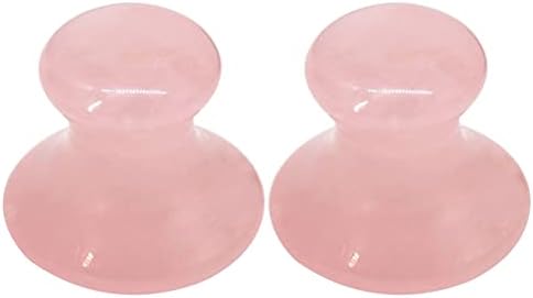 Massagem de raspagem de rolos de rosto beauUtty: 2pcs rosa natural rosa Facial de cogumelo facial jade Guasha Stick Tools para