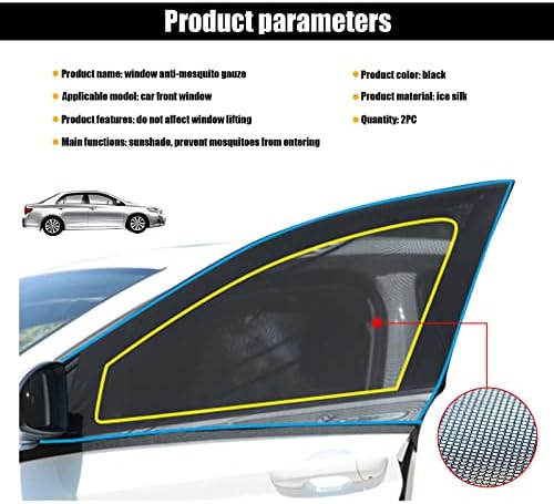 Yonput 2 pacote de carro de carro de carro respirável Tons de janela lateral, janela lateral do carro universal Proteção