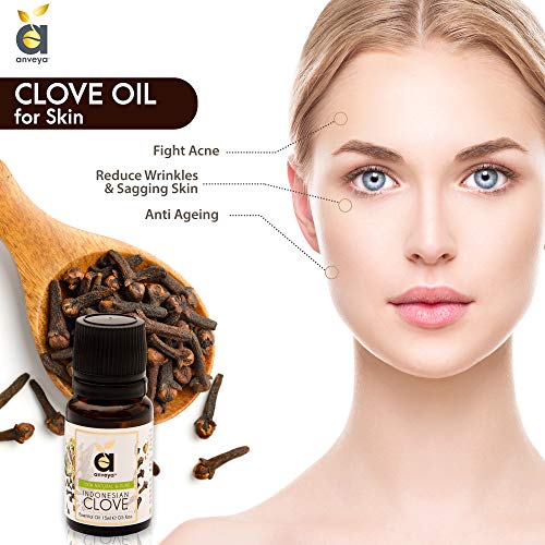 Anveya Indonésia Clave Óleo Essential, natural e puro, 15ml, para cuidados com os cabelos, acne, dor de dente e difusor de aroma