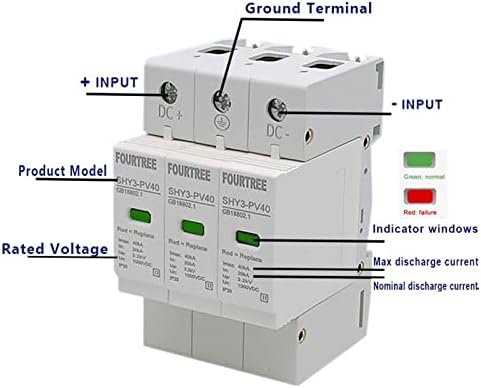 Gande 1PCS Protetor de ondulação solar DC SPD 3P 500V 600V 800V 1000V MARRESTEMENTO DE PODER AO ANTERO