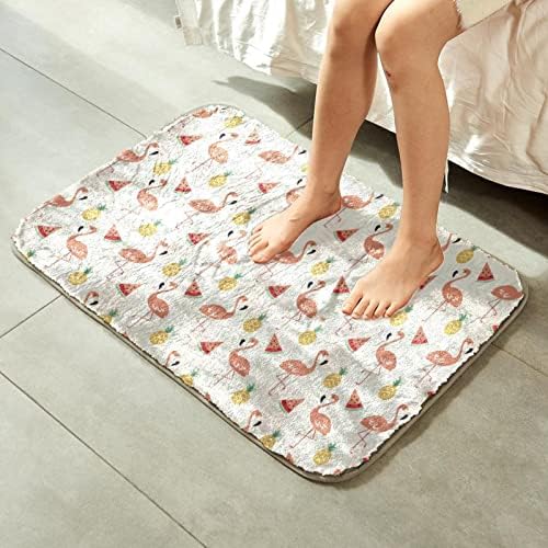 Lyetny Tropical Flamingo Água absorvente tapete de banheiro Tapete de banheiro 23,6 x 15,7 polegadas Microfiber Bath Bath