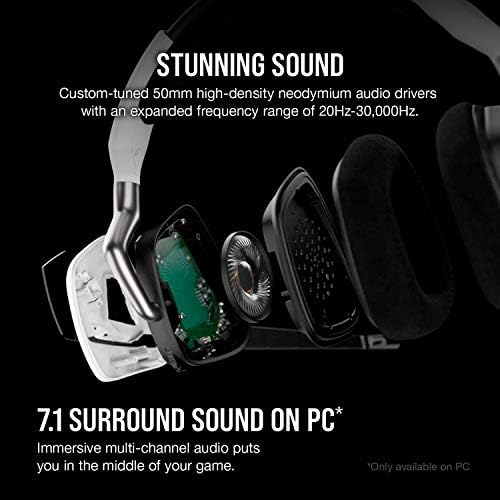 Corsair void RGB Elite Wireless Premium Gaming Headset com 7,1 som surround - Discord Certified - Trabalha com PC, PS5