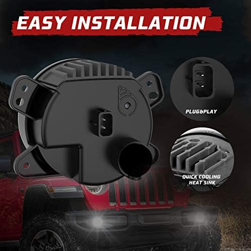 Bunker Indust 4 Luzes de nevoeiro LED compatíveis para Jeep Wrangler JL 2018 2019 2020 2021 2022 Rubicon Sahara Bumper Lights