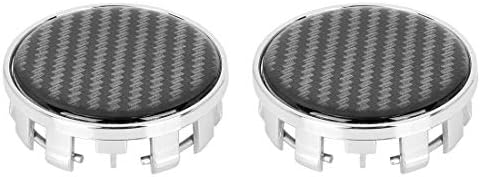 X Autohaux 2pcs 54mm 9 termina tampas de cubo de roda de carro com tom de prata universal com padrão de fibra de carbono adesivo