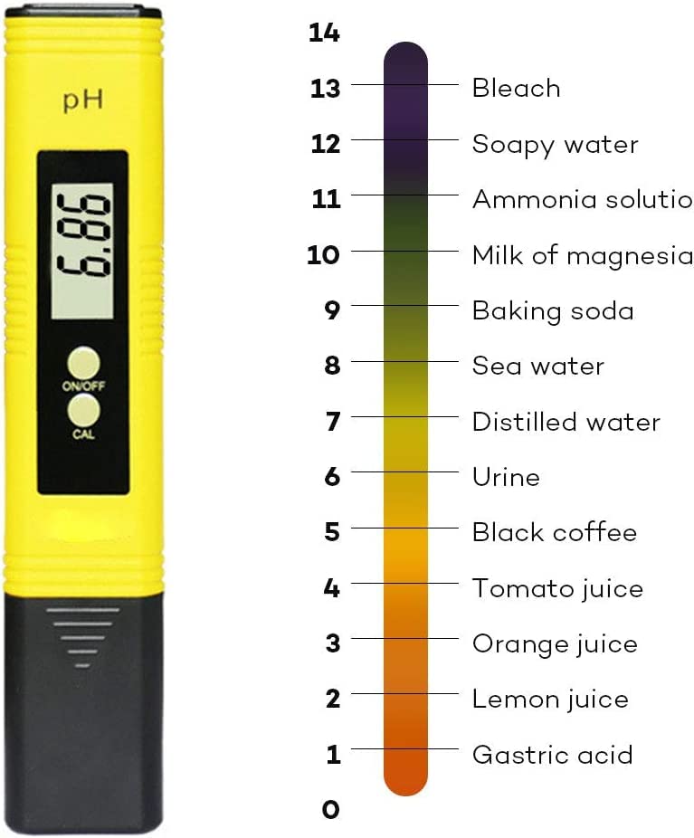 Medidor de pH - 0-14 PH da faixa de medição do testador de pH, medidor de pH digital adequado para testes precisos de água potável,