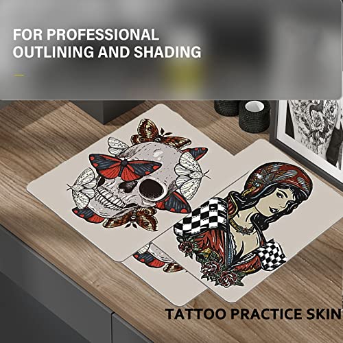 Sotica 10pcs Tattoo Practice Skins Tatuagem de pele FALSA com papel de transferência de tatuagem de 20pcs e 125pcs