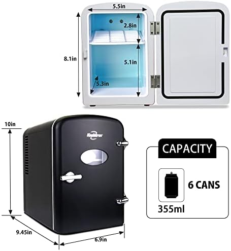 RCA RMIS129 amarelo mini geladeira, amarelo e koolatron retro mini geladeira portátil, refrigerador compacto de 4l para cuidados