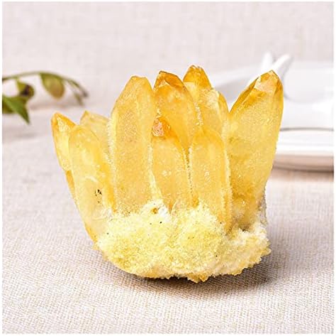 Heeqing AE216 Cruster de cristal natural Crustros crus Cristais de amosta amostra Mineral Ore amarelo ornamentos de quartzo claro