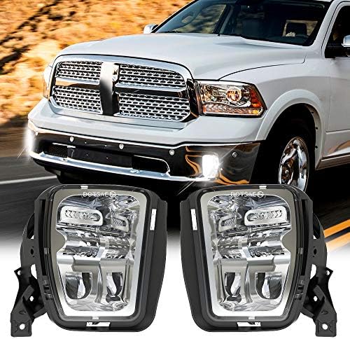 4x4FLSTC DOT Aprovado LED LUZES DE NEVELHAÇÃO Lâmpadas de nevoeiro Compatível com picapes de Dodge Ram 1500 2013 2014 2015