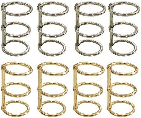 Grekywin 4 PCs 3 rings de metal anéis de folhas solteiras clipe de aço inoxidável para notebook Diário Álbum de fotos
