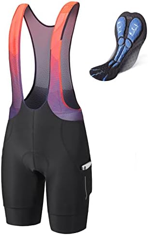 Baleaf Men's Cycling Bib Shorts 4d acolchoados, bicicleta de bicicleta de bicicleta de bicicleta de bicicleta de bicicleta