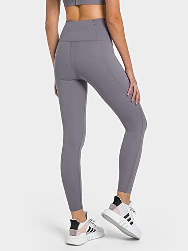 LMLTLULU YOGA LEGGINGINGS TRAÇÃO DO TRABALHADOR DE YOGA LEGGINGS PARA MULHERES CANTA HIGA CAIZ COM POLOS DE POLOS MOLOS