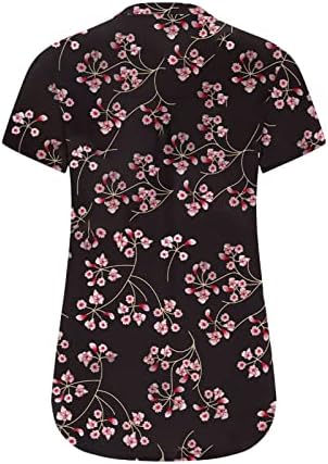 Manga de pétala feminina Tops V Camisetas de manga curta de pescoço camisetas de verão