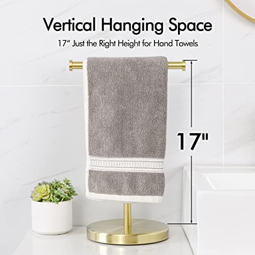 Kes Towel Rack em forma de tão do toque de mão T STAND TOTAL 17 , SUS304 Aço inoxidável para a bancada de bancada de bancada Gold,