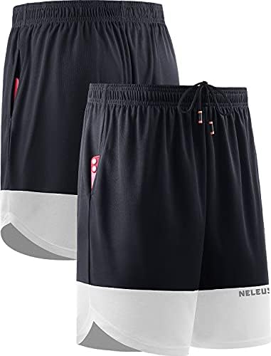 NELEUS MEN's 2 em 1 shorts de corrida com revestimento, shorts de exercícios de ajuste seco com bolsos