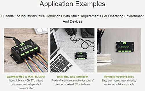 WaveShare Industrial USB a 4-C-CH TTL Adaptador USB para UART Suporte Multi Protection/Systems /Win7/8/8.1/10/11, Linux, etc.