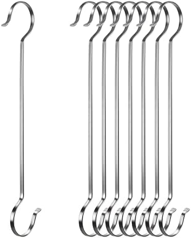 Evestroka 8 pacote de aço inoxidável Ganchos planos grandes