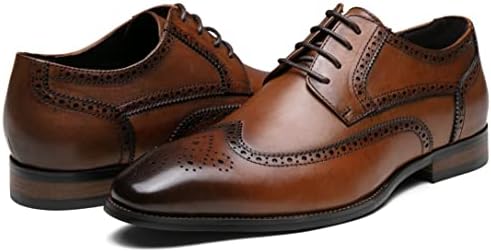 Jousen Men's Oxford Plain Toe Dress Shoes Classic Formal Derby Sapatos