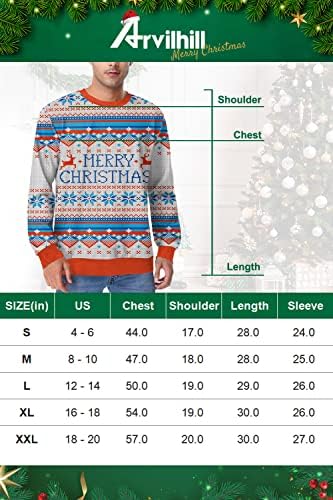 Arvilhhill Men's Feio Christmas 3D Impressa Graphic Slave Sworkshirtshirts