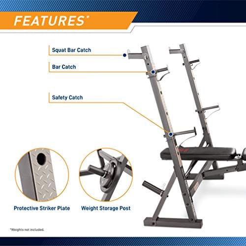 Marcy Olympic Weight Bench com pregador e desenvolvedor de pernas para treino de corpo inteiro