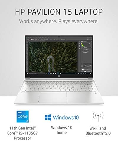 Pavilhão HP 15 Laptop, 11ª geração Intel Core i5-1135g7 Processador, 8 GB de RAM, 515 GB de armazenamento SSD, tela