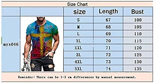 Pintura a óleo vintage masculina Fé Jesus Cross Print Casual Camisetas Cristo Camisetas Camisetas Camisetas de Manga