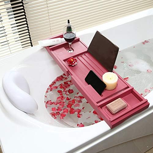 Os caddies da banheira podem tomar banho com uma bandeja de mesa extensível para uso com estantes de livros e caixas de sabão grátis