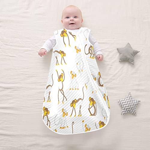 vvfelixl macaco fofo macaco branco manta vestível, saco de dormir de transição para bebês, saco de sono para bebês recém-nascidos, terno