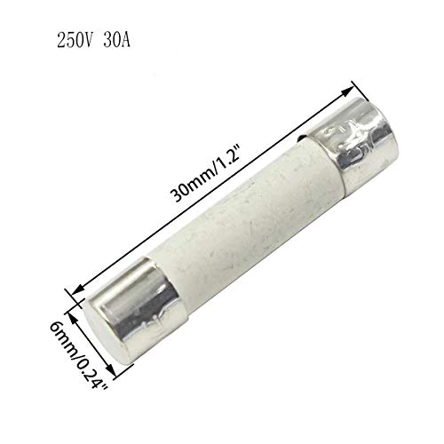 10 PCS 250V 30A A atuação rápida Capacidade de ruptura de 6x30mm Fusíveis de cerâmica de cartucho de 6x30 mm