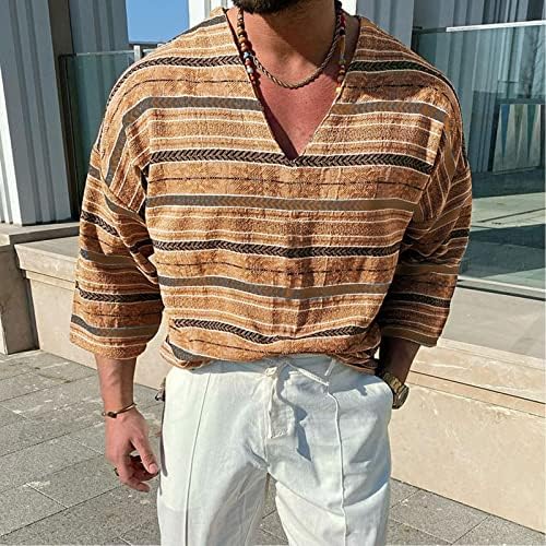 Camisa masculina de verão masculino moda casual v pesco