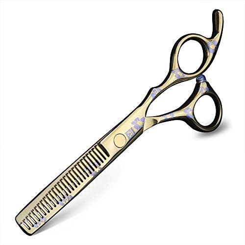 Tesouras profissionais de 6 polegadas tesouras de tesoura de cabeleireiro design de cerejeira de cerejeira dourada kit de barbeiro