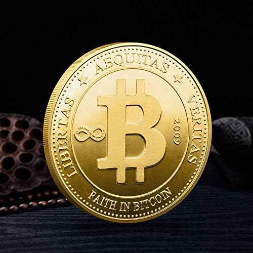 Moeda decorativa colecionável banhada a ouro com caixa de proteção Digital Coin Bitcoin Craft