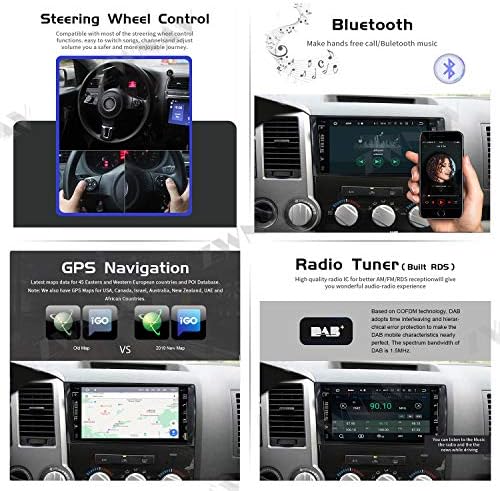 ZWNAV Android 10.0 Carro estéreo para Toyota Tundra Sequoia 2007-2013 com navegação por GPS, Wi-Fi de suporte, Bluetooth,