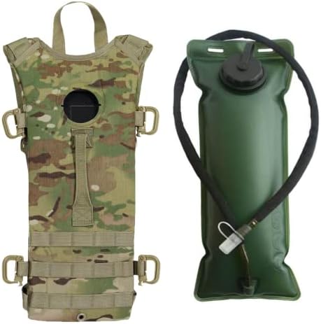 Pacote de hidratação, GI, 3 litros, multicam, usado, com bexiga, fabricado nos EUA, correias molle, nylon resistente à água