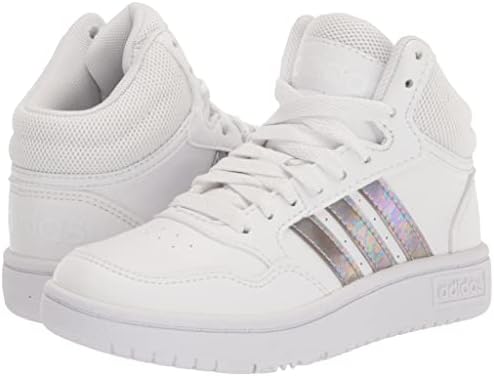 Adidas Hoops 3.0 Sapato de basquete intermediário, branco/branco/branco, 13 EUA unissex garotinha