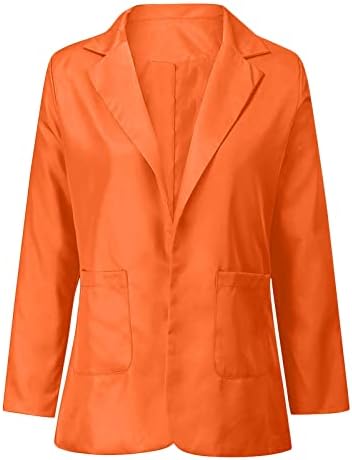 Jackets Midi Blazer feminino Moda de mangas compridas botão sólido para baixo dianteiro aberto