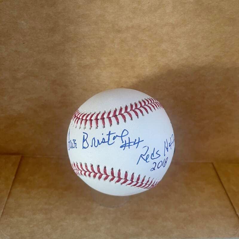 Dave Bristol 4 Reds Hof 2018 Auto M.L. Baseball Beckett autenticado