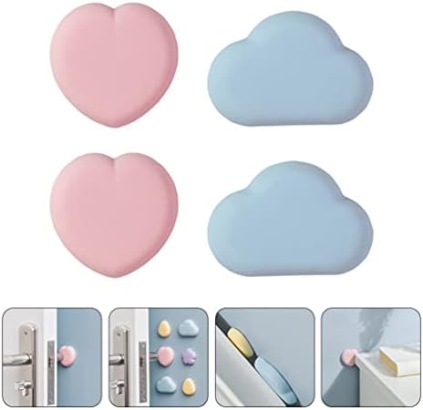 Bumpers do armário do doool 4pcs de porta de parede Protetor de parede Silicone Cartoon Cloud Heart Heart Porta Handel