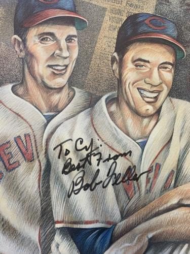 Bob Feller Cleveland Indians 17x22 ”Pôster assinado com holograma - fotos autografadas da MLB