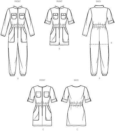 Simplicidade do macacão infantil e meninas, macacão e padrão de costura, multicolor 2 peças