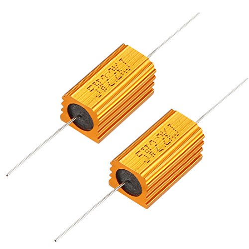 UXCELL 2 PCS Resistor de caixa de alumínio 5w 2,2k ohm 2200 ohm resistor de feridas para o conversor de substituição