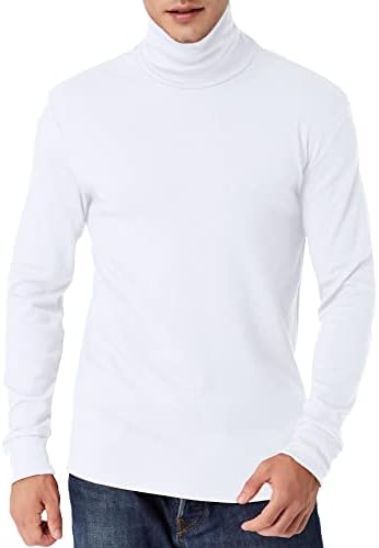 Le Vonfort Mens Turtleneck de manga longa T camisetas Slim Fit Térmica Pullover leve Térmica