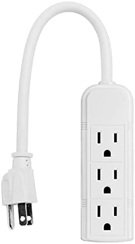 UNINEX PS28E WTV2 Compacto de 3 outlet Faixa de potência ETL listada, 1 pés, brancos, 2 pacote