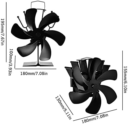 Lareira preta uongfi 6 fogão a calor do ventilador de fogão madeira queimador de madeira ecológica fã silencioso casa eficiente