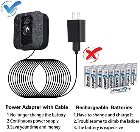 Adaptador de energia 2Pack para piscar xt / xt2 e piscar o Outdoor XT3, cabo longo e plano de 25 pés / 7,5m à prova de