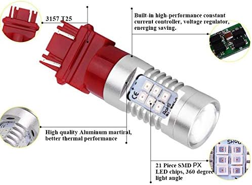 JDM Astar extremamente brilhante chips 3057 3157 4057 4157 LED de freio vermelho lâmpada